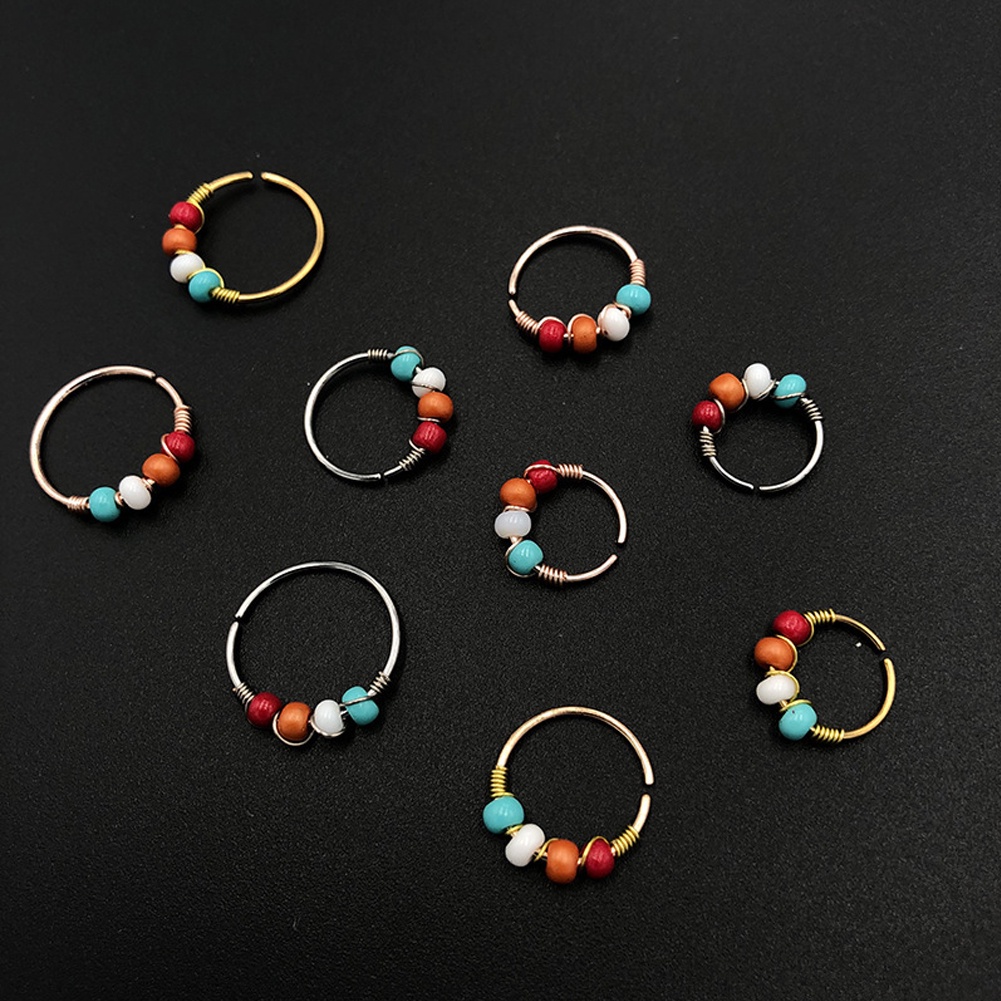 Nhẫn Mũi Tròn Bốn Màu Đính Hạt Dành Cho Nữ