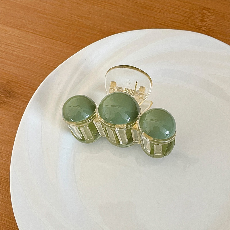 Kẹp Tóc Đuôi Ngựa Màu Xanh Lá Đậm Phong Cách Hàn Quốc