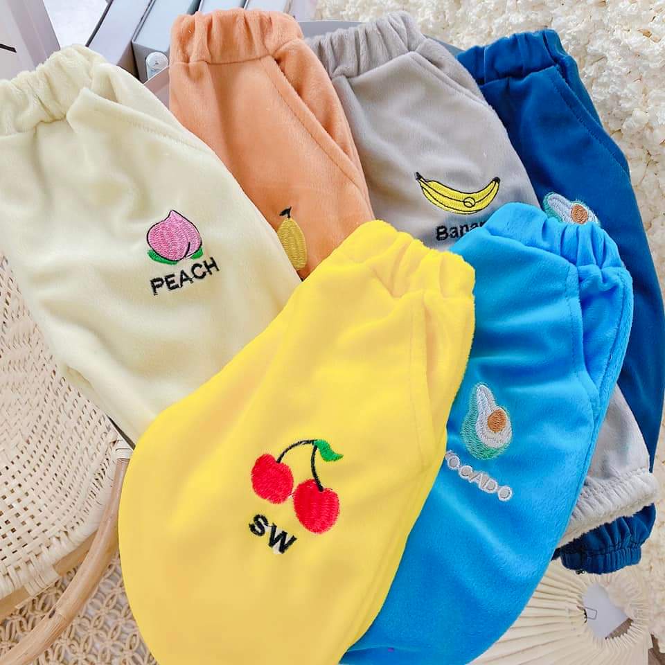Quần nỉ bông cho bé trai gái nhiều hình siêu dễ thương
