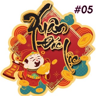 6 Tem decal dán tết 8.5x8.5cm nhiều mẫu