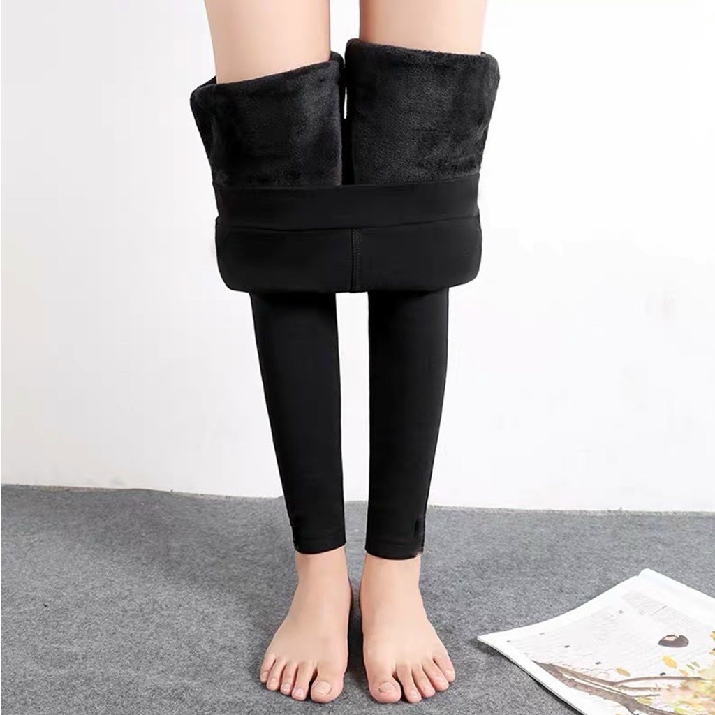 Quần legging nỉ lót lông nữ dài mặc thu đông ấm áp Geleva GE992