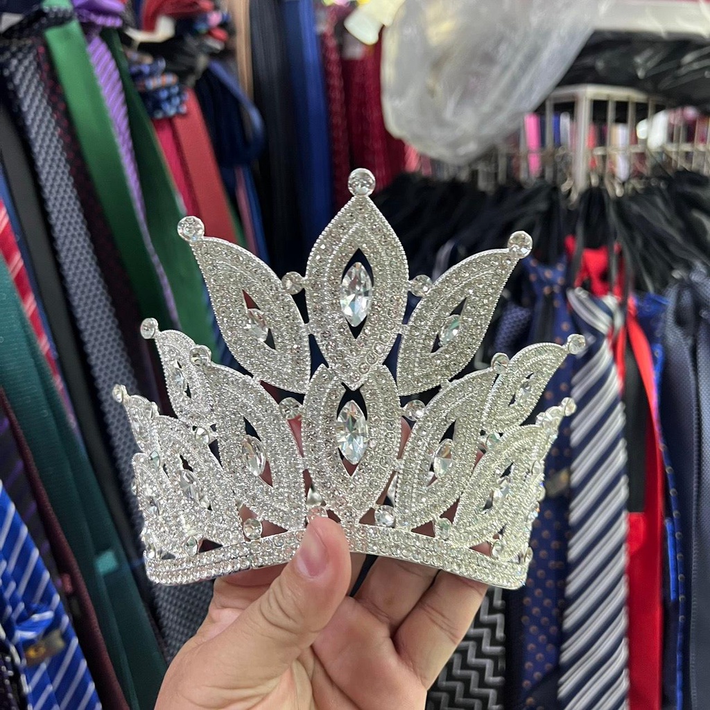 Vương miện Hoa khôi cao 12 cm tròn cả đầu đường kính 14-15 cm SP2222322  Giangpkc Phụ Kiện Tóc Cô Dâ