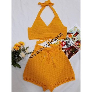 Set bikini áo yếm và quần màu tuỳ chọn