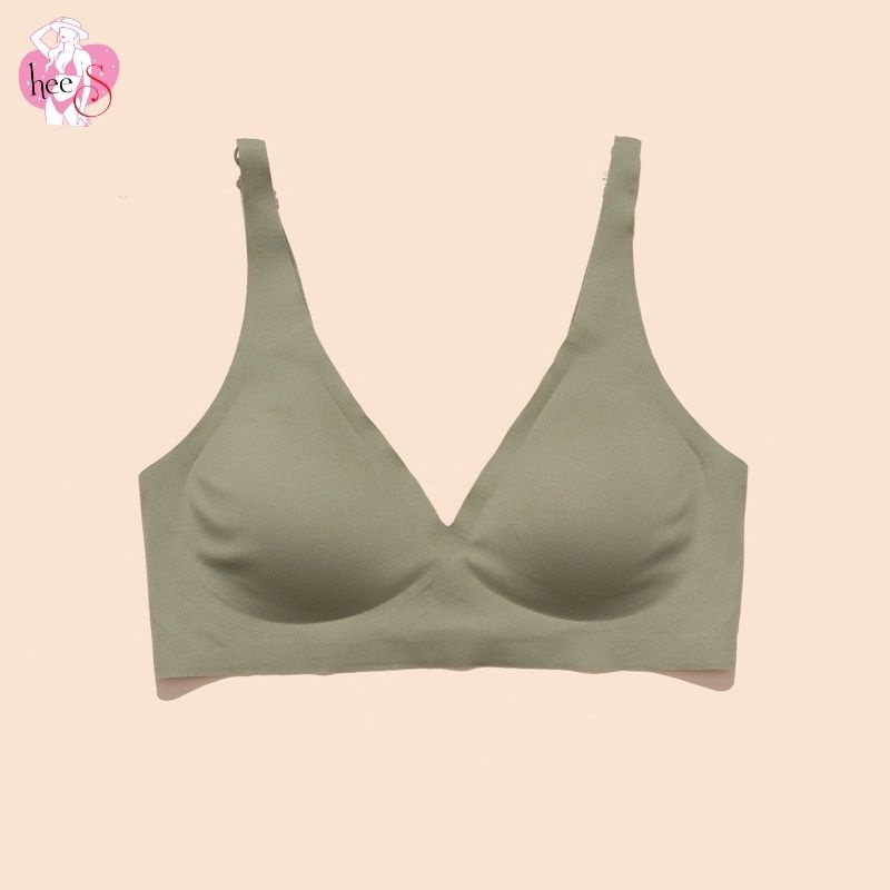 Áo Ngực Nữ Đúc Su Trơn Hai Dây Mút Mỏng Không Gọng Hai Móc Cài Sau HeeS5509