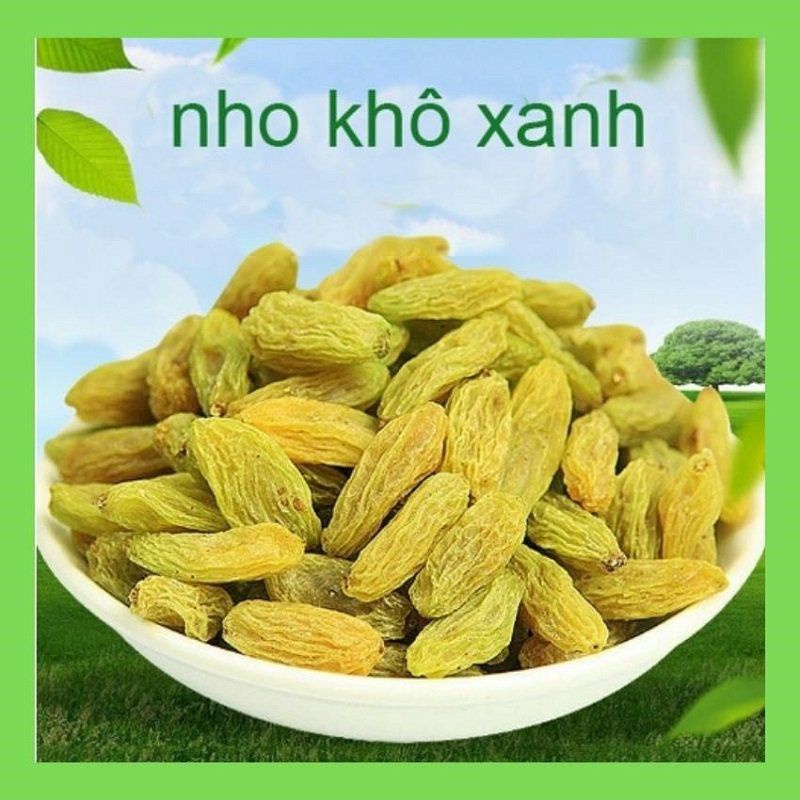 Nho Xanh Sấy Khô Ninh Thuận Không Hạt, Khô nho làm mứt, nấu ăn, topping, đồ ăn kèm, ăn vặt Healthy FREESHIP