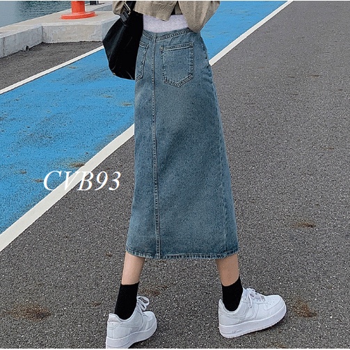 Chân Váy Jean Bầu Dài CVB93
