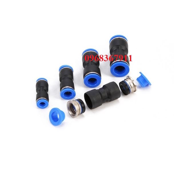 Đầu cút nối thẳng nhựa khí nén phun sương PU các cỡ