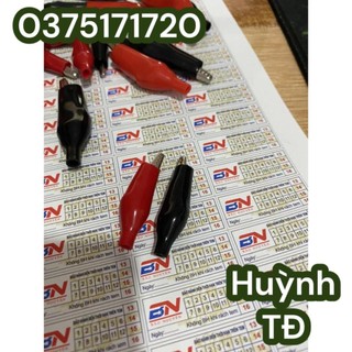 Cặp đầu kẹp cá sấu đỏ đen ( 2 cái)