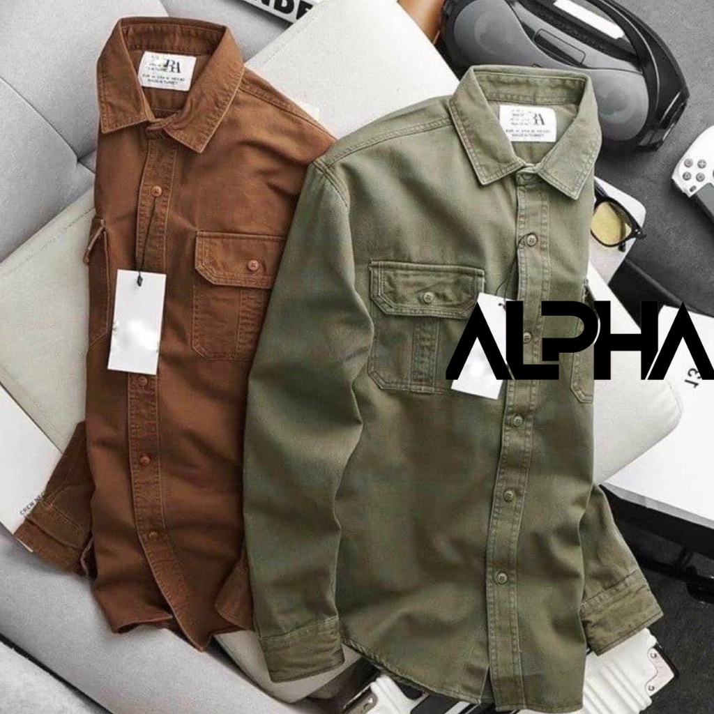 Sơ mi nam kaki 2 túi GEN ALPHA , chất vải kaki dày dặn, form slimfit thoáng mát GEN091