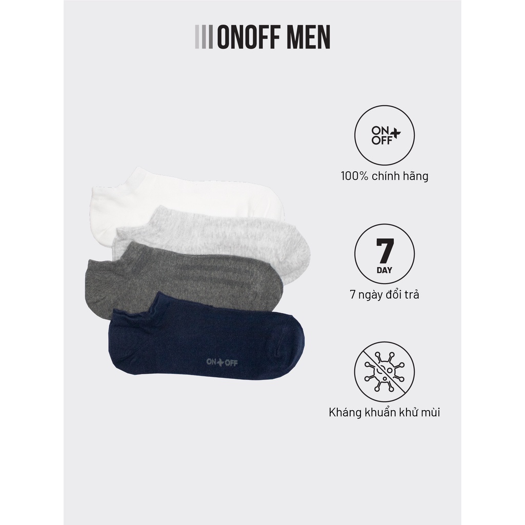 Combo 2 đôi tất nam cotton không cổ kháng khuẩn khử mùi chính hãng ONOFF 18AP22A147