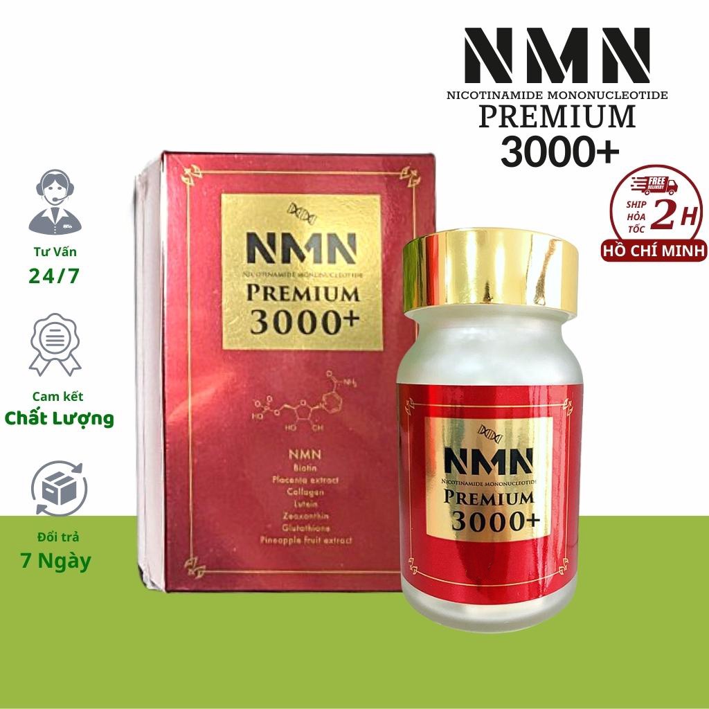 Viên uống NMN Premium 3000+ 60 viên Nhật Bản, Hỗ trợ làm đẹp da &amp; sức khỏe, Viên NMN 3000+ giúp da sáng mịn