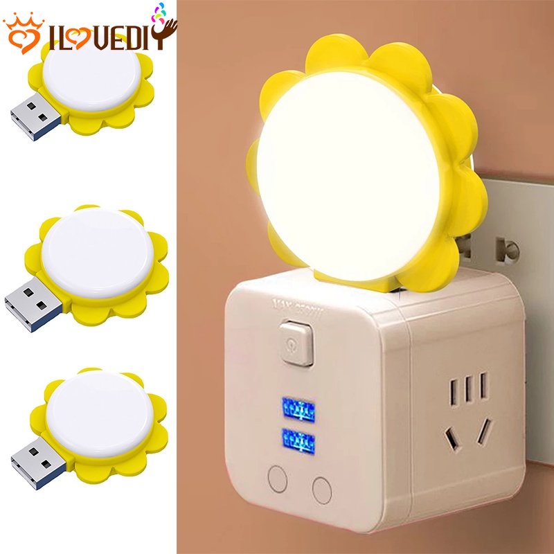 Đèn LED Đọc Sách Bảo Vệ Mắt Tiết Kiệm Năng Lượng Hình Hoa Hướng Dương Cổng USB