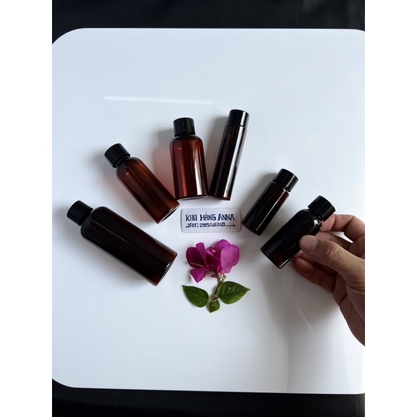 LỌ NHỰA NÂU NẮP NHÔM CHIẾT MỸ PHẨM - Chai nhựa PET nâu Nắp bật 10ml / 20ml / 30ml / 50ml / 100ml Đựng nước