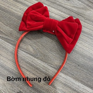 Bờm nhung đỏ cho bé gái