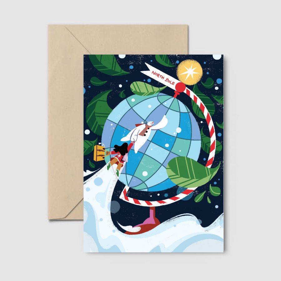Thiệp giáng sinh - Christmas card - Bắc cực