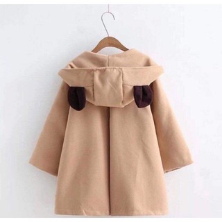 Áo khoác dạ nữ mũ gấu cute
