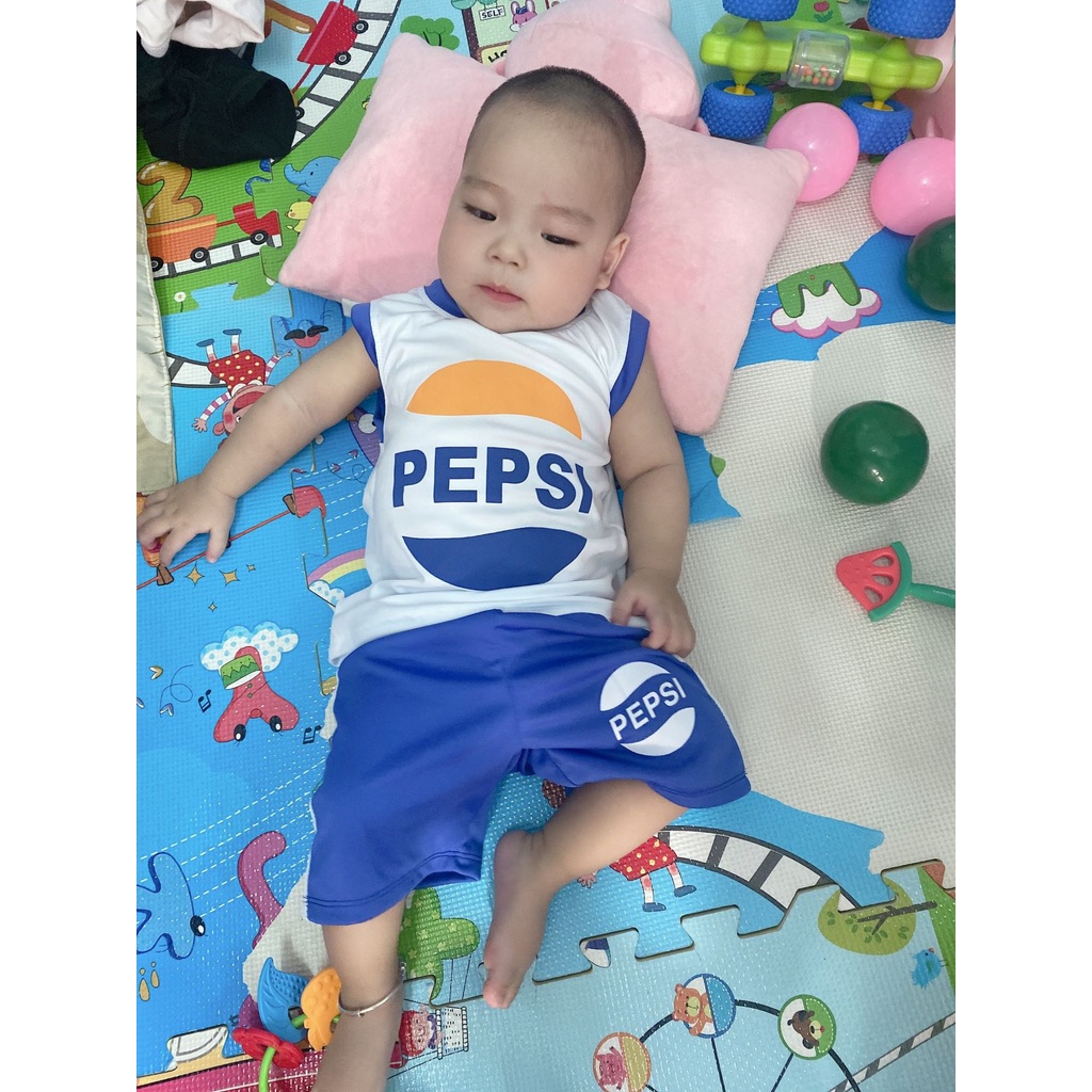 Đồ bộ trẻ em thời trang Jun Secret chất liệu thun lạnh, kiểu dáng cộc tay thích hợp cho bé trai và bé gái JSPEPSI