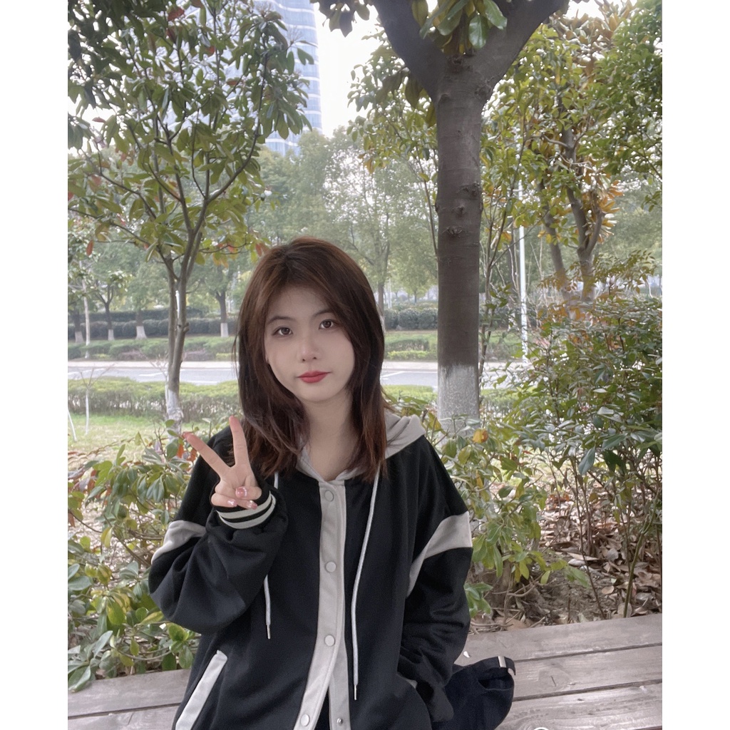 Áo khoác mũ bomber SUNPOINT mũ 2 lớp nỉ siu dày freesize<85kg