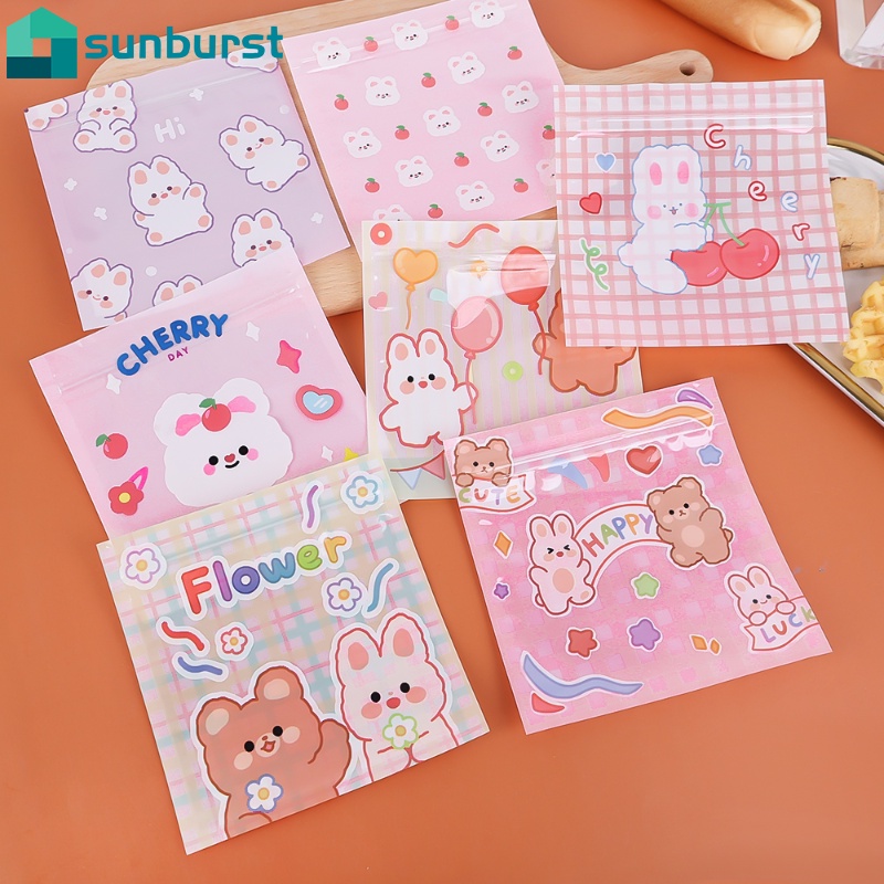 Túi Đựng Trang Sức / Bánh Quy / Kẹo / Thức Ăn Vặt Có Khóa Kéo Chống Rò Rỉ Hình Thỏ / Gấu Hoạt Hình Dễ Thương Dành Cho Trường Học