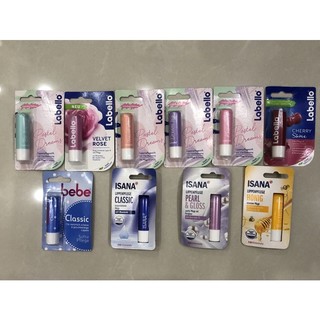 Son dưỡng môi labello, bebe, isana- đức.