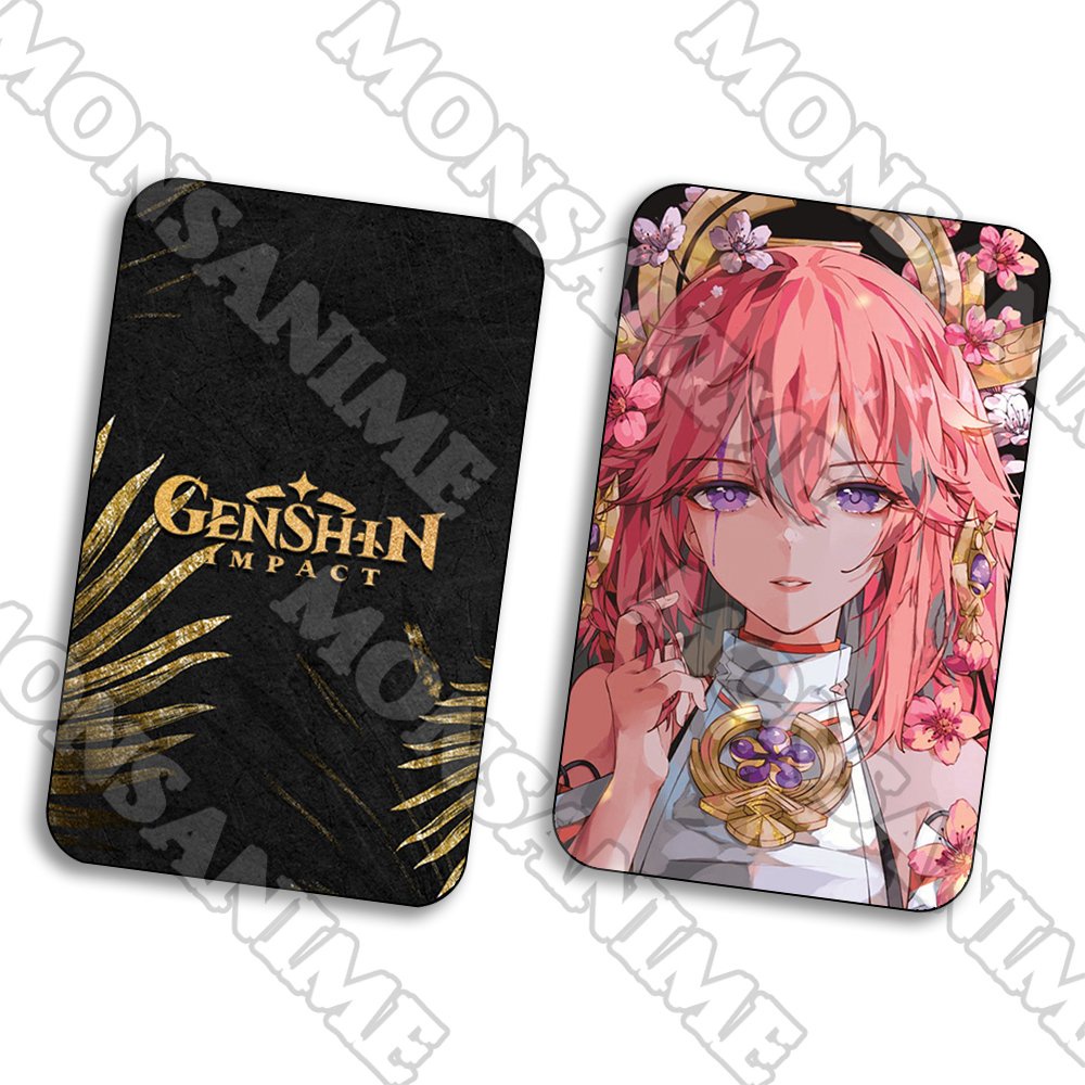 Ảnh card bo góc in hình game GENSHIN IMPACT ver CÀI HOA 5*8cm anime chibi sưu tầm