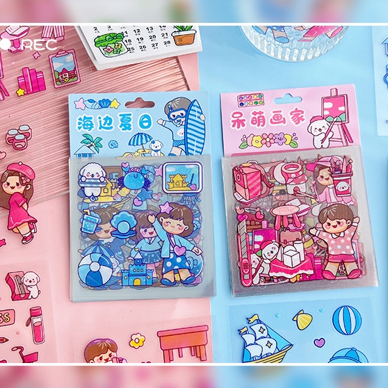 Sticker cute- quà tặng nhãn dán hoạt hình trang trí sổ tay, điện thoại,laptop