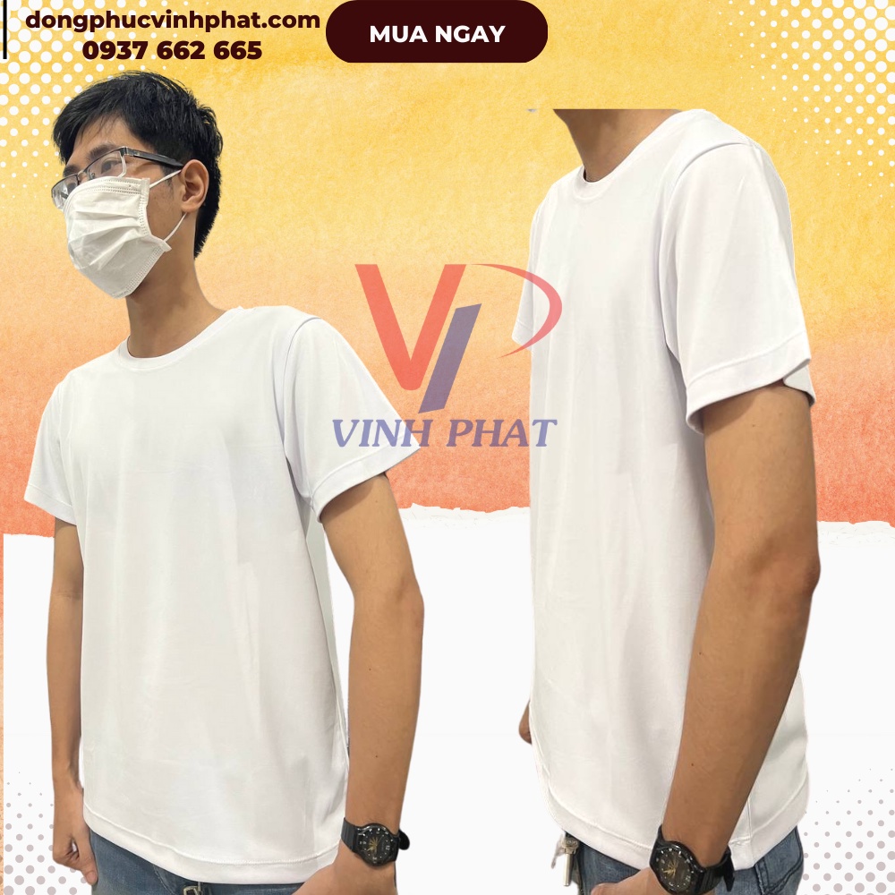 Áo Thun Trơn Nam Nữ Cổ Tròn Tay Ngắn Basic Trẻ Trung Vải Cotton Mịn Co Giãn Thoáng Mát - Hình Thật