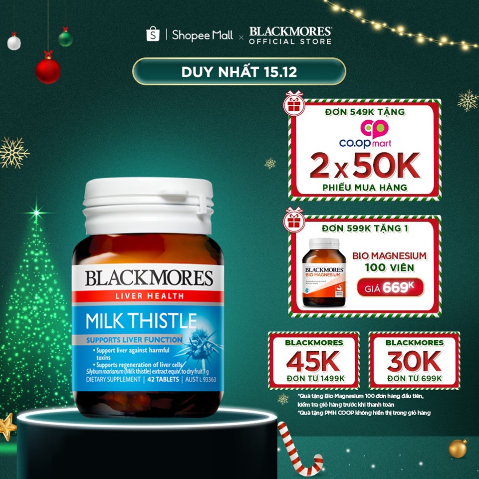 Viên Uống Hỗ Trợ Bảo Vệ Và Phục Hồi Tế Bào Gan Blackmores Milk Thistle Lọ 42 Viên
