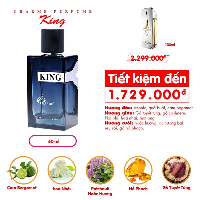 Nước hoa nam Charme King 60ml