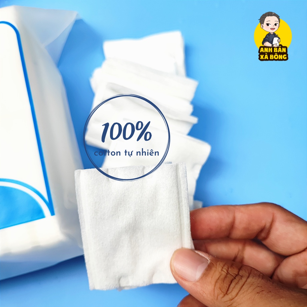 Bông tẩy trang RESKIN Dual Mesh 100% Cotton 3 lớp