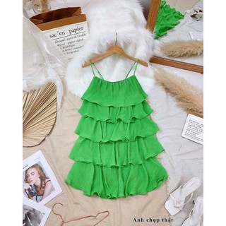 Đầm 2 dây tầng