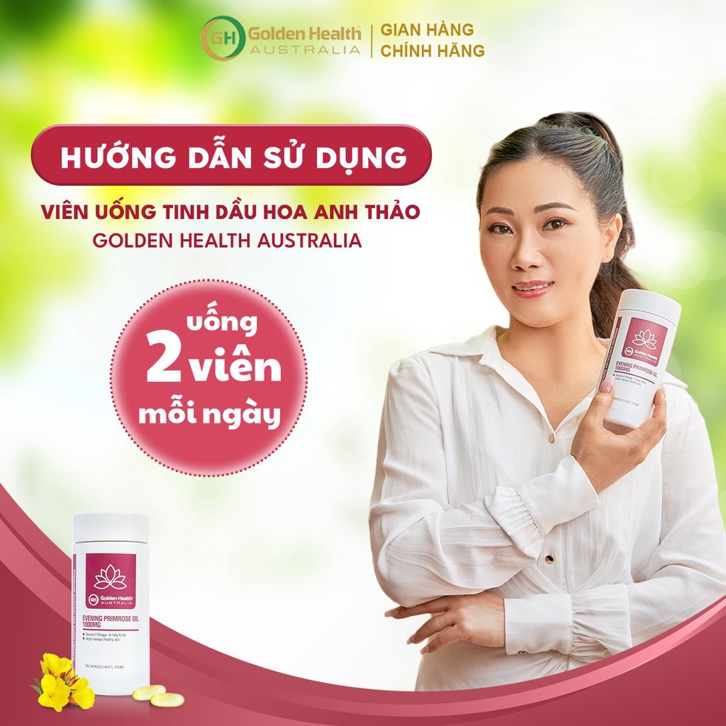 [GOLDEN HEALTH] Viên uống tinh dầu hoa anh thảo Everning Primrose – cân bằng horrmone và sắc đẹp phụ nữ (60 viên)