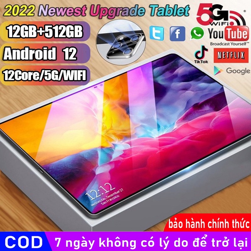 Máy tính bảng HP mới 12GB+512GB 11.2inch pro 11 tab máy tính bảng học văn phòng giải trí giá rẻ tablets q