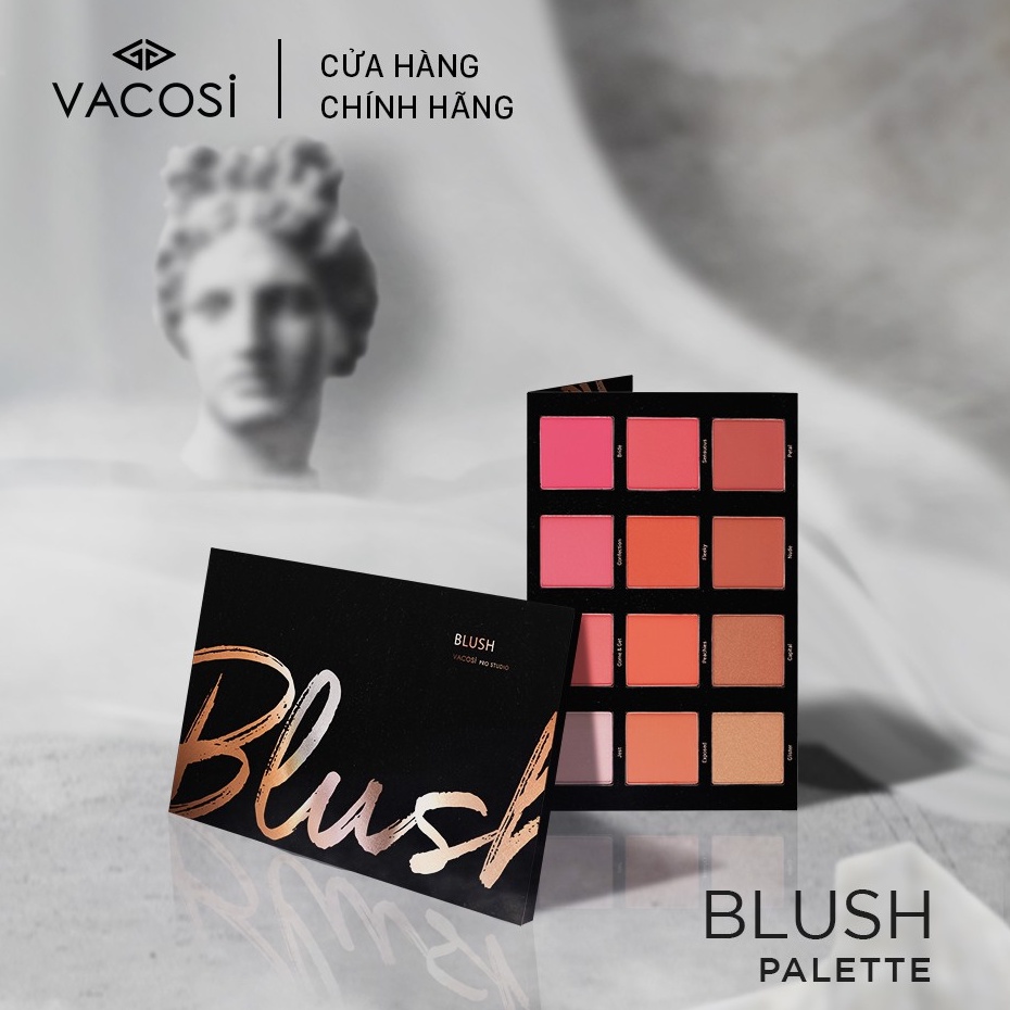 Bảng Má Hồng Chuyên Nghiệp VACOSI 12 Ô 66BP Blush - Deal SỐC 89k Bảng Màu Mắt