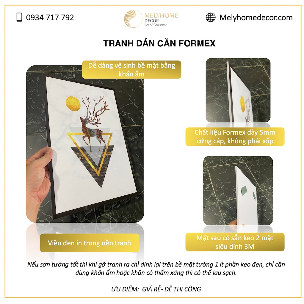 Bộ 3 tranh treo tường Van Gogh Tone Xanh Dương - Trang trí  Decor phòng khách phòng ngủ khách sạn homestay - Melyhome