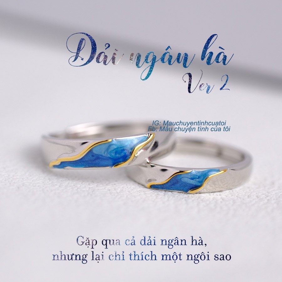 Nhẫn Cặp Dải Ngân Hà Bạc 925 - Tiệm kim hoàn Mẩu chuyện tình của tôi