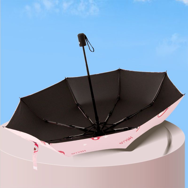 Dù Gấp Tự Động Chống Nắng Mưa Họa Tiết Gấu Dâu Tây Dễ Thương Phong Cách Hàn Quốc 1YOZ