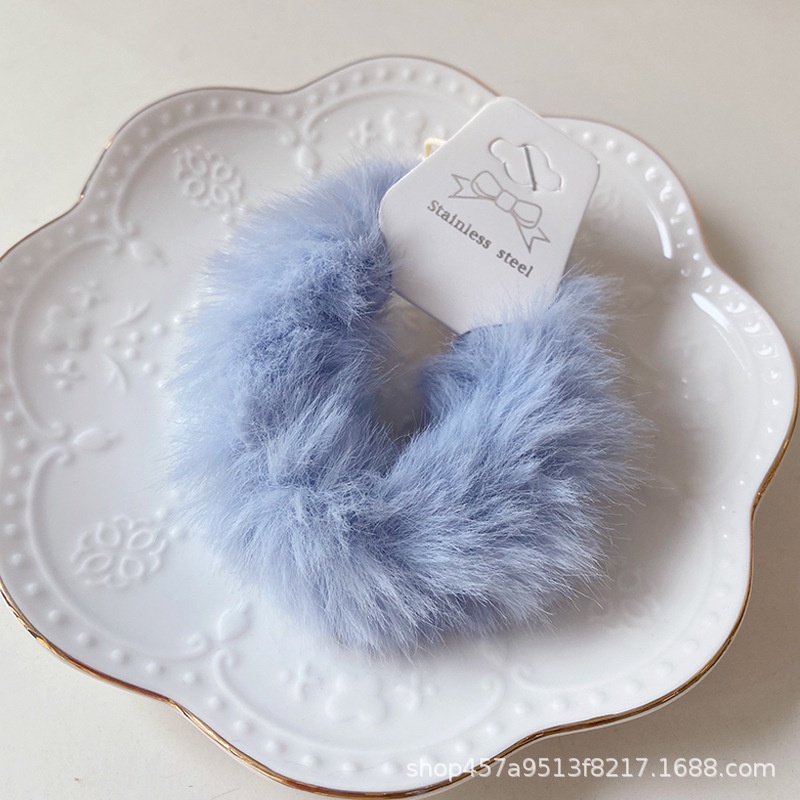 Dây Cột Tóc Lông Xù Nhiều Màu Dễ Thương Phong Cách Hàn Quốc