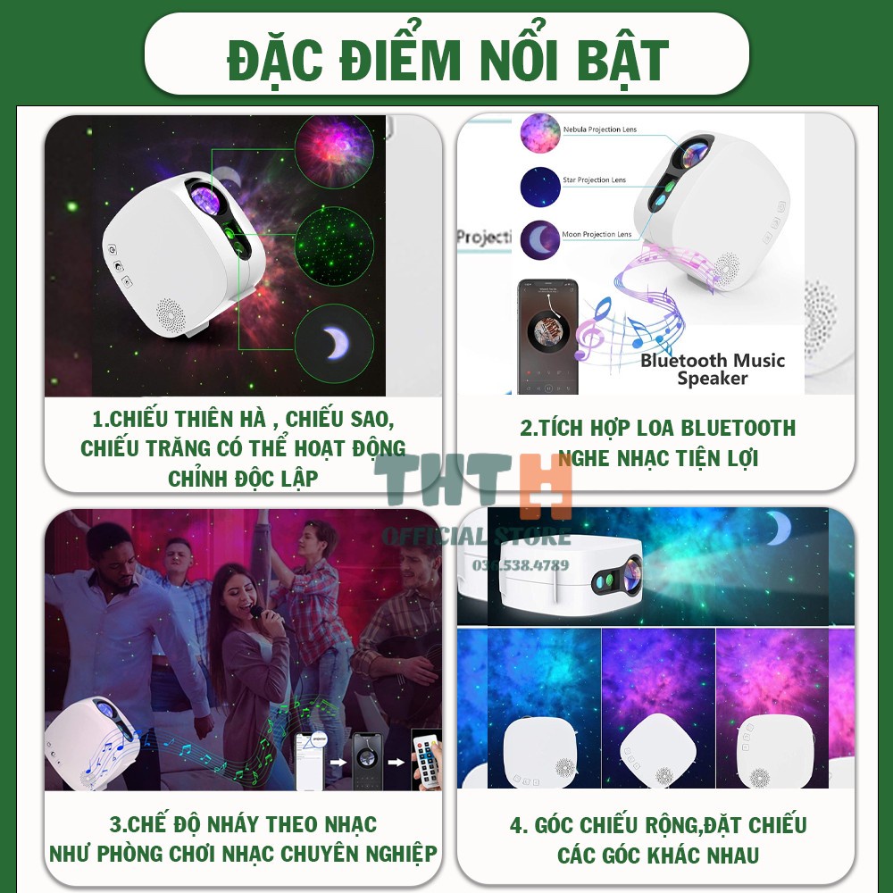 Đèn thiên hà V2 Loa bluetooth thế hệ mới, Chiếu bầu trời sao dùng để trang trí nhà cửa, phòng bay