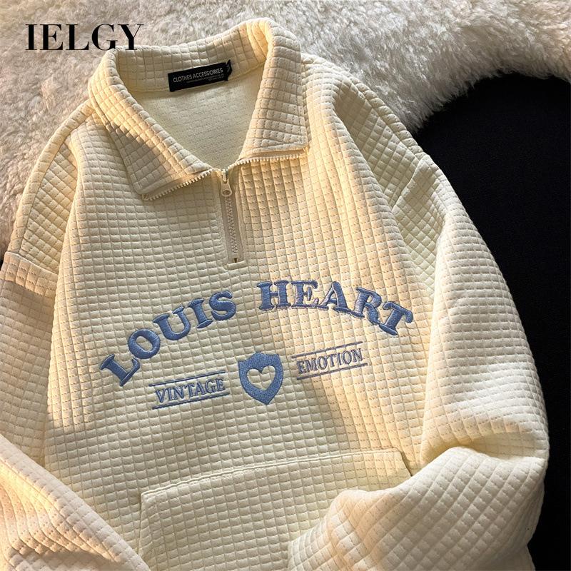 IELGY IELGY Áo sweater Cổ polo In Hình Bánh waffle Dễ Thương Cho Nữ