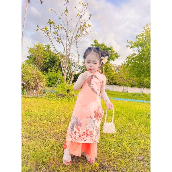 set áo dài cổ yếm bèo KEM Boutique