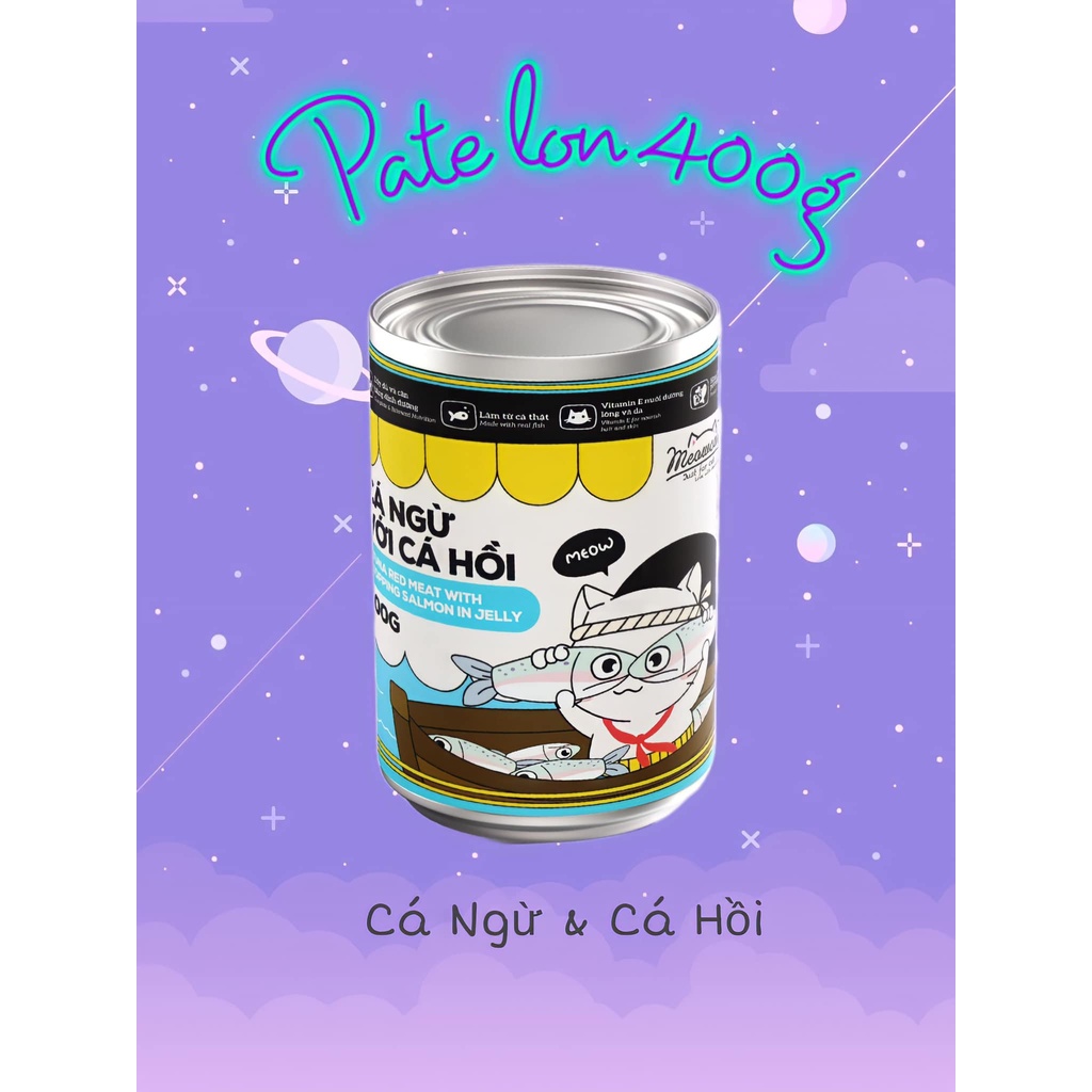 Pate Lon MEOWCAT Cho Mèo Mọi Lứa Tuổi┃ Thức Ăn Uớt Cho Mèo Lon 400g