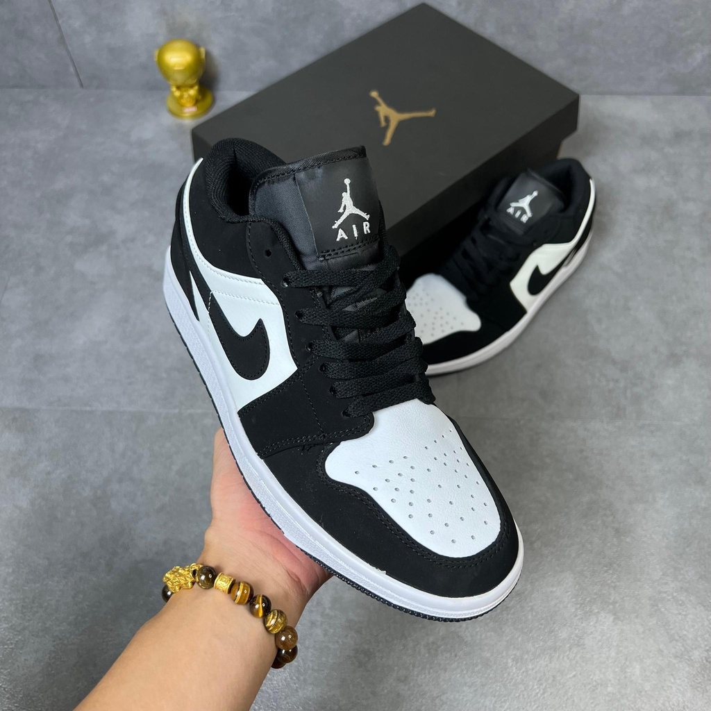 Giày Jordan đen trắng cổ thấp, Giày thể thao JD1 Full Box Bill và phụ kiện