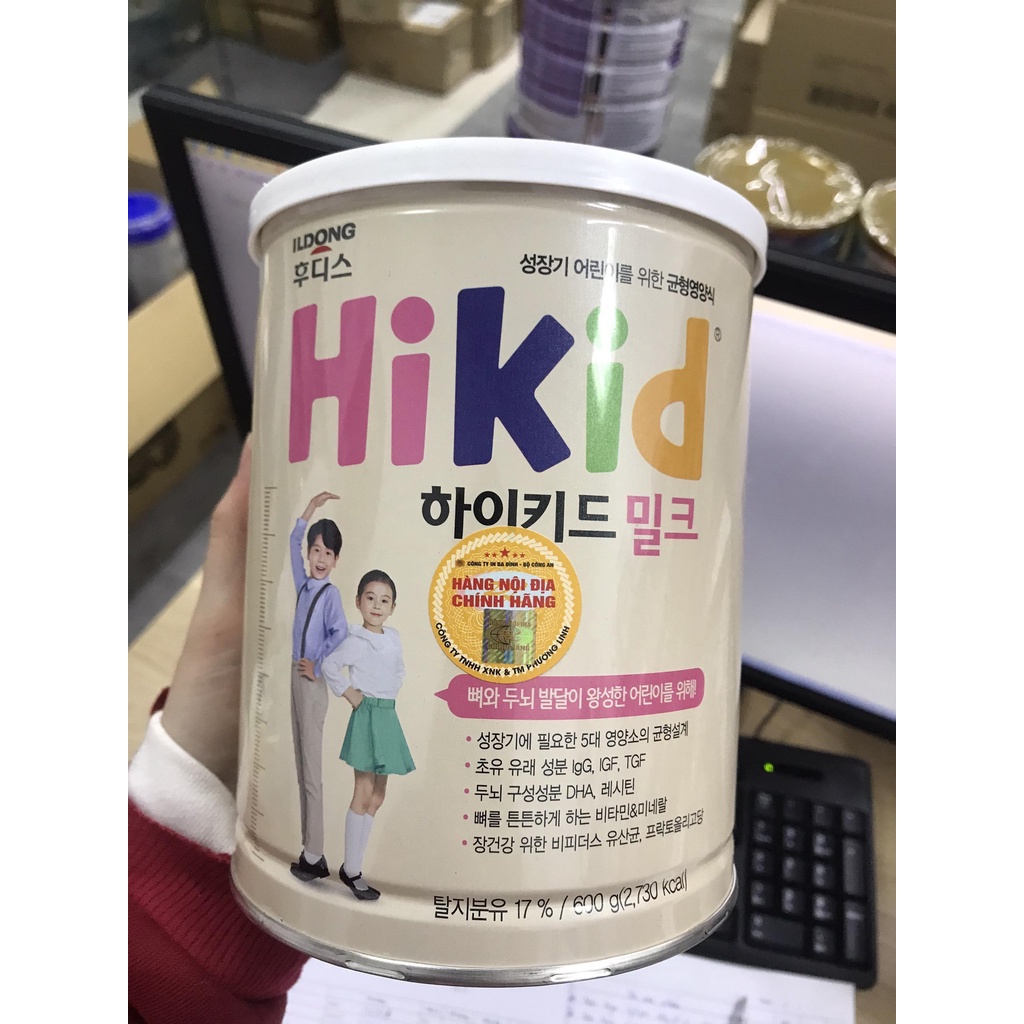 [ Chính Hãng ] Sữa Hikid Hàn Quốc tăng Chiều cao, Cân nặng Vani 600g cho bé từ 1 tuổi
