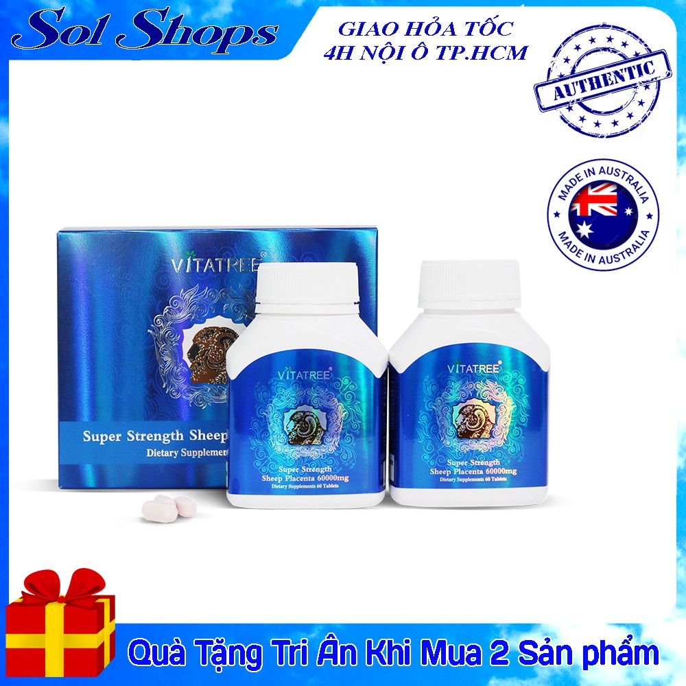 Viên uống nhau thai cừu Vitatree-Sheep-Placenta 60000mg 120 viên _Sol Shops