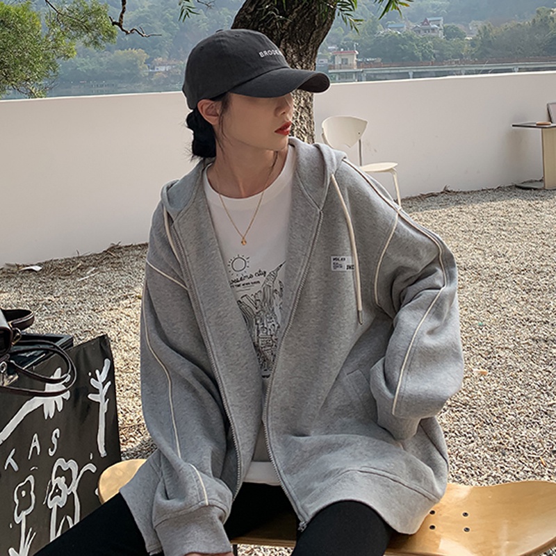 Áo khoác NRVP hoodie tay dài kiểu dáng thể thao cho nữ