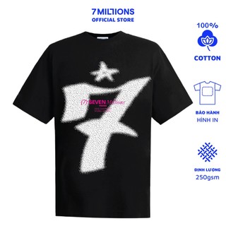 Áo thun unisex cổ tròn 7millions big 7 - màu đen - chất vải cotton 2 chiều - form oversize