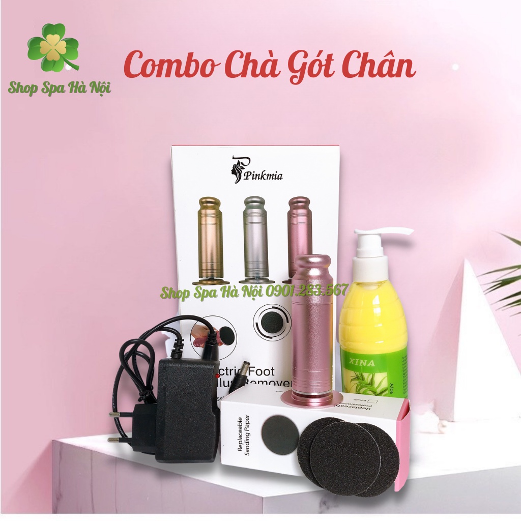 Combo Máy Chà Gót Chân + Kem Mềm Da Gót Xina 200ml | Máy Mài Gót Chân Cho Tiệm Nails, Spa, Cá Nhân