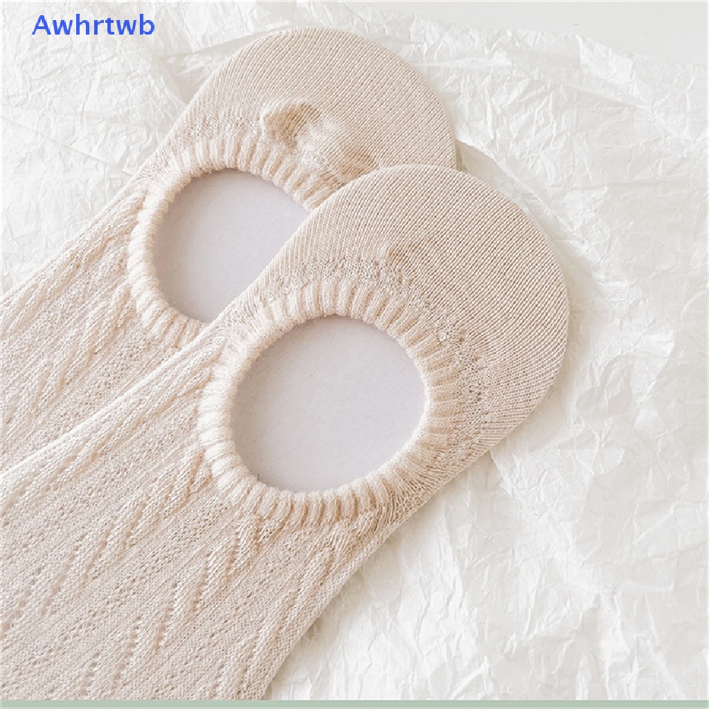 Vớ Thuyền Bằng Silicon Màu Trơn Phối Lưới Thoáng Khí Chống Trượt Thời Trang Mùa Hè Cho Nữ Mới