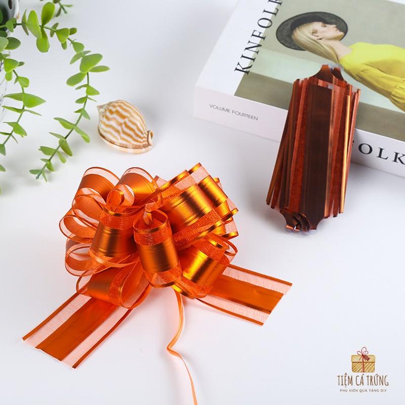 [N10] [SET 10C] [SIZE NHỎ 30] Nơ Rút Trang Trí Quà Tặng TÚ CẦU VOAN TRƠN MÀU BÓNG size 12*15cm  - Tiệm Cá Trứng